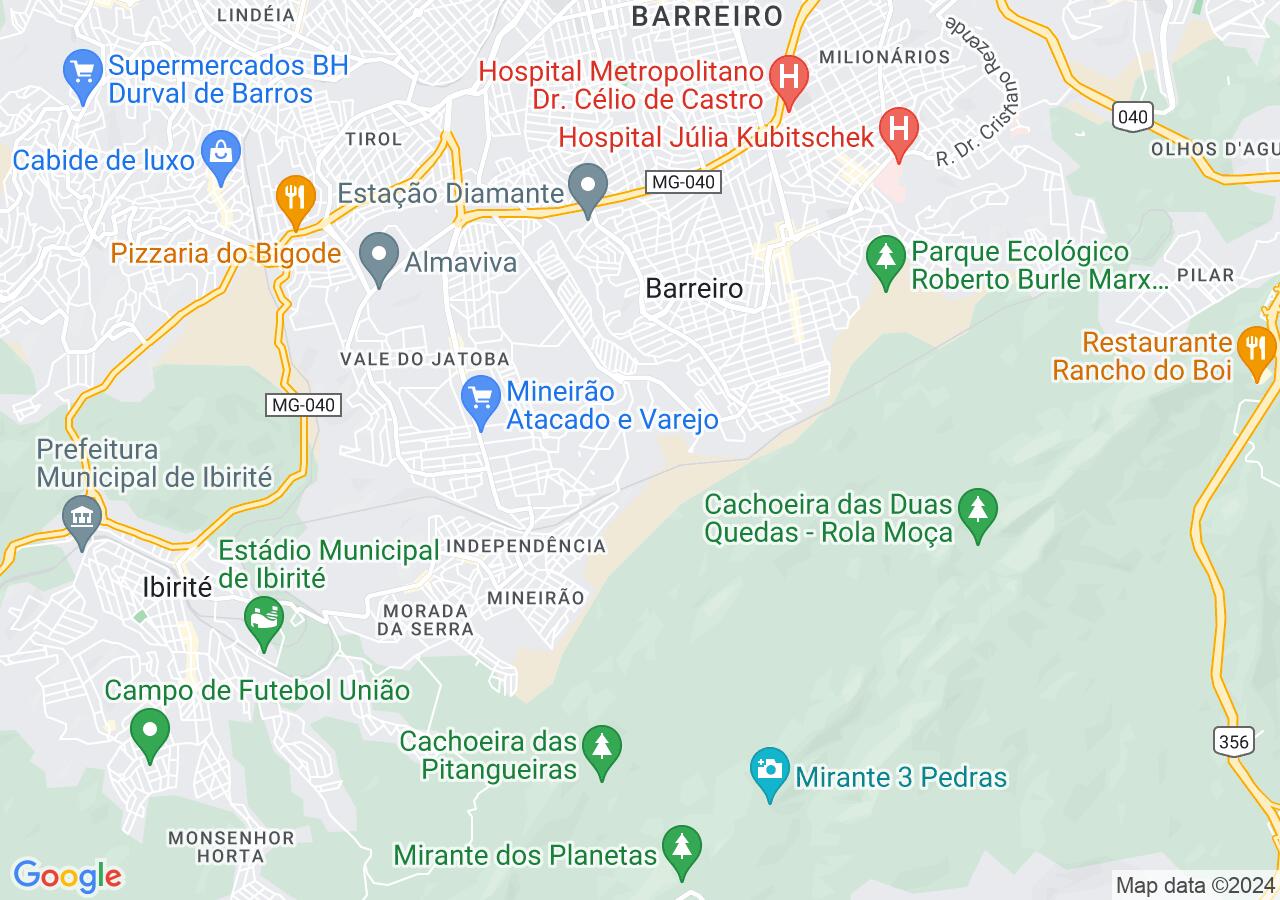 Mapa centralizado no bairro Vila Ecológica