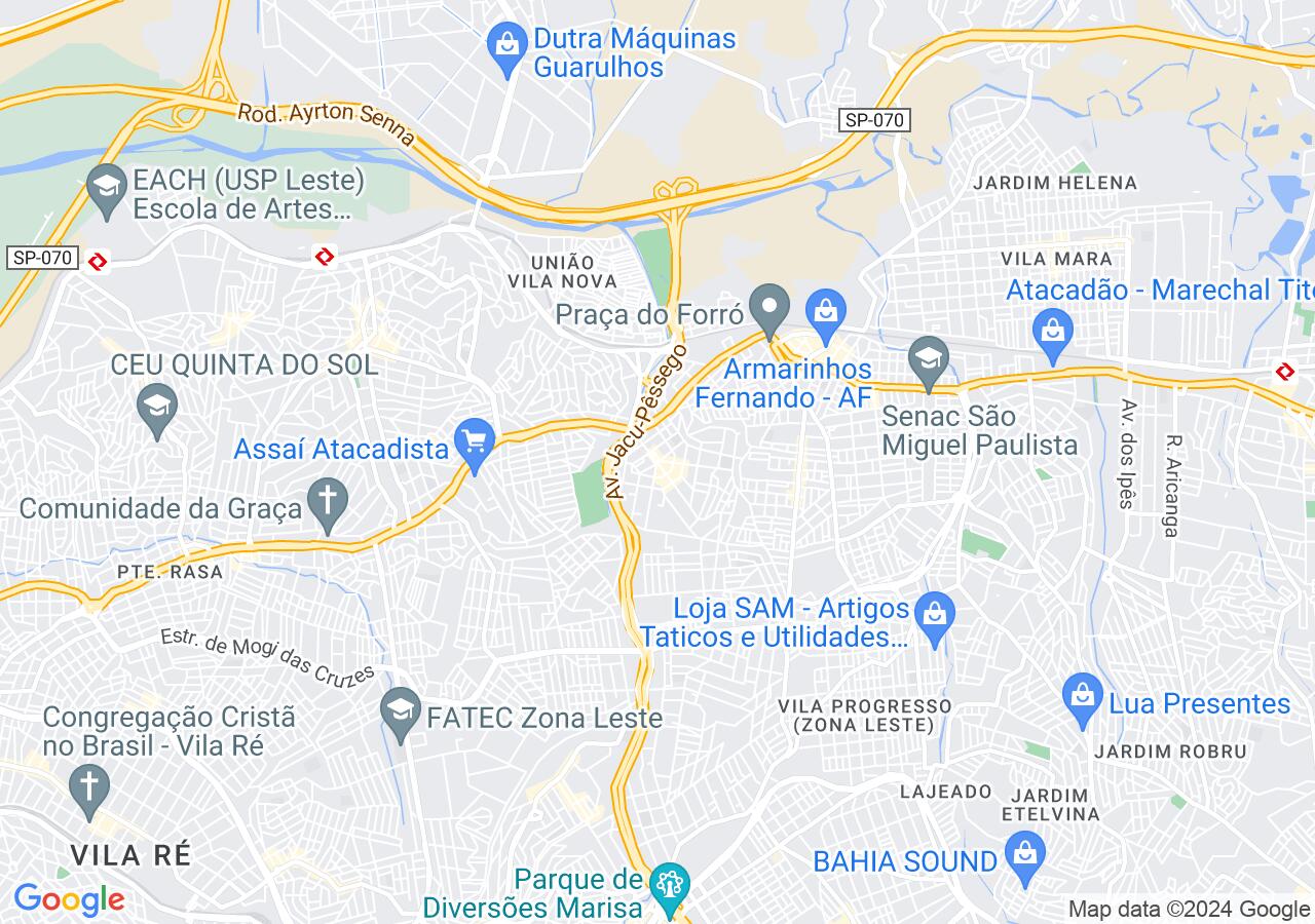Mapa centralizado no bairro Vila Jacuí