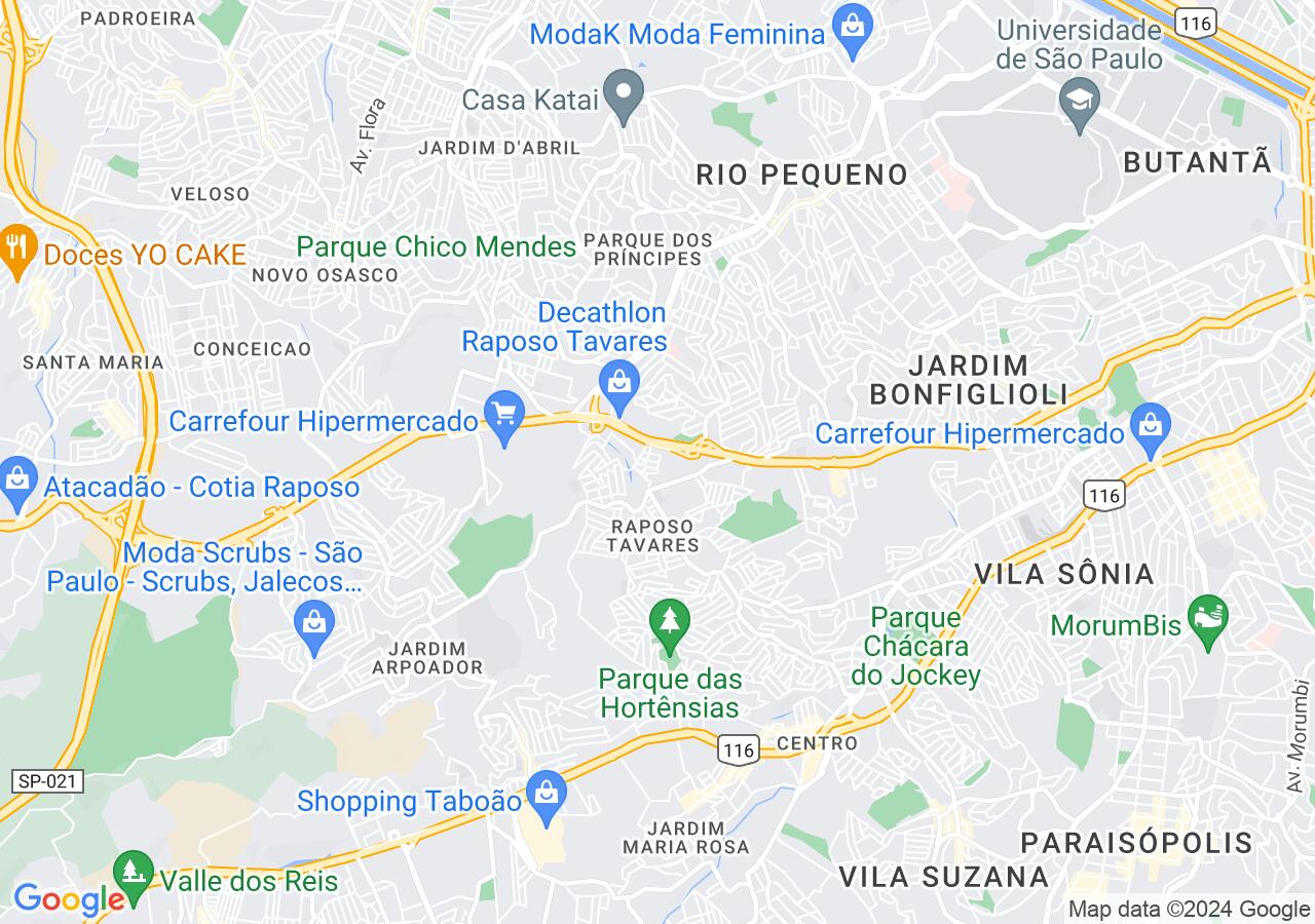 Mapa centralizado no bairro Jardim Monte Alegre