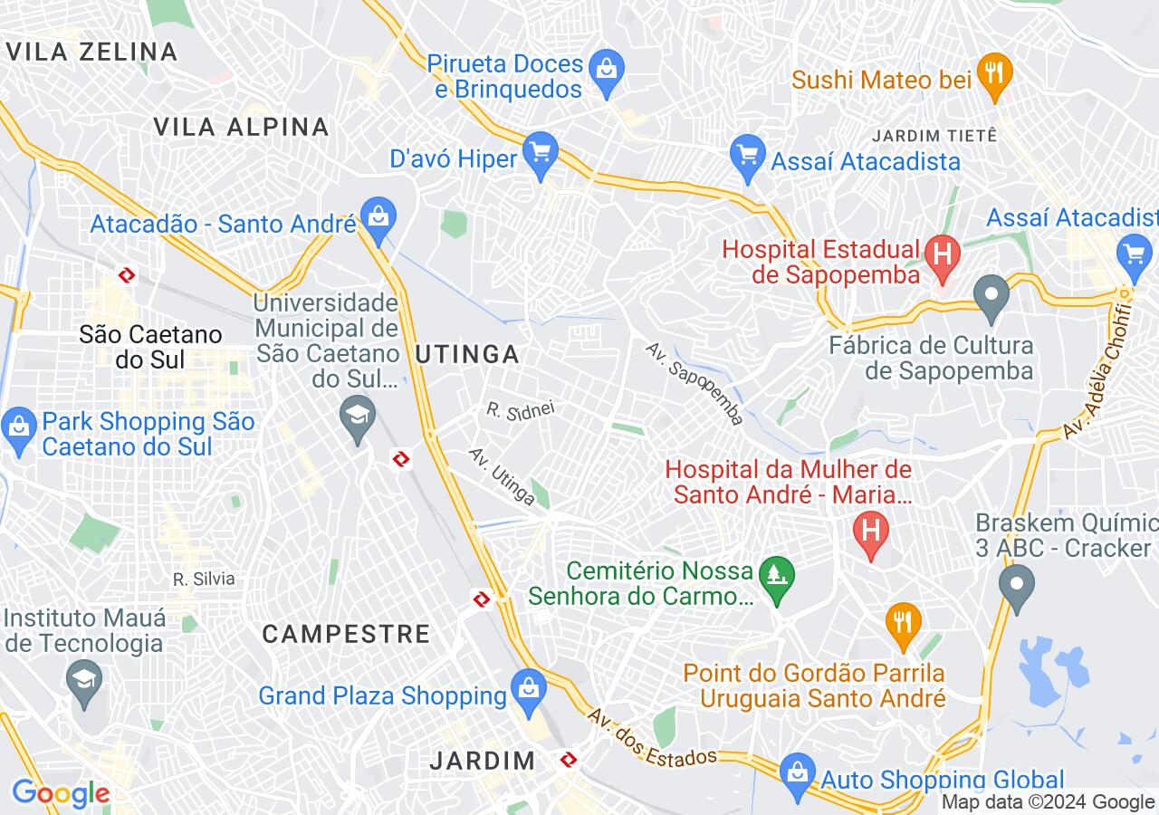Mapa centralizado no bairro Vila Camilópolis