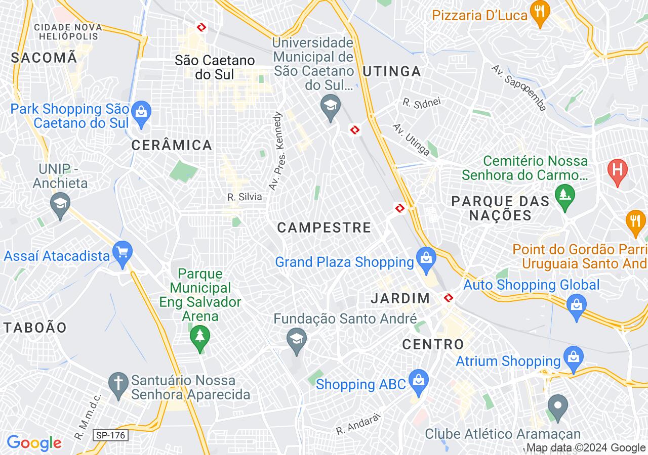 Mapa centralizado no bairro Campestre