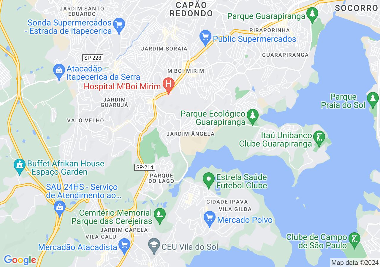 Mapa centralizado no bairro Jardim Ângela