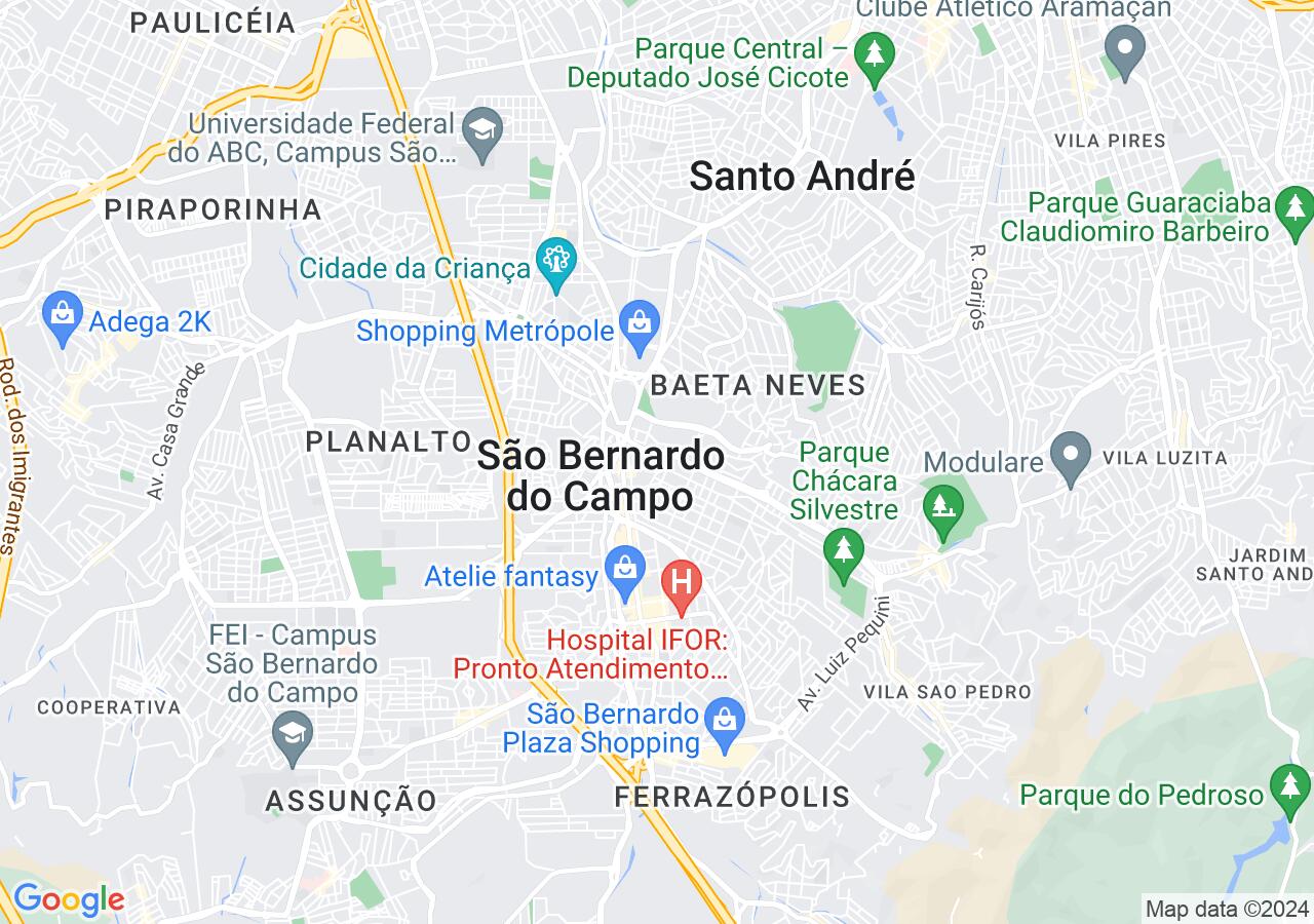 Mapa centralizado no bairro Jardim Nova Petrópolis