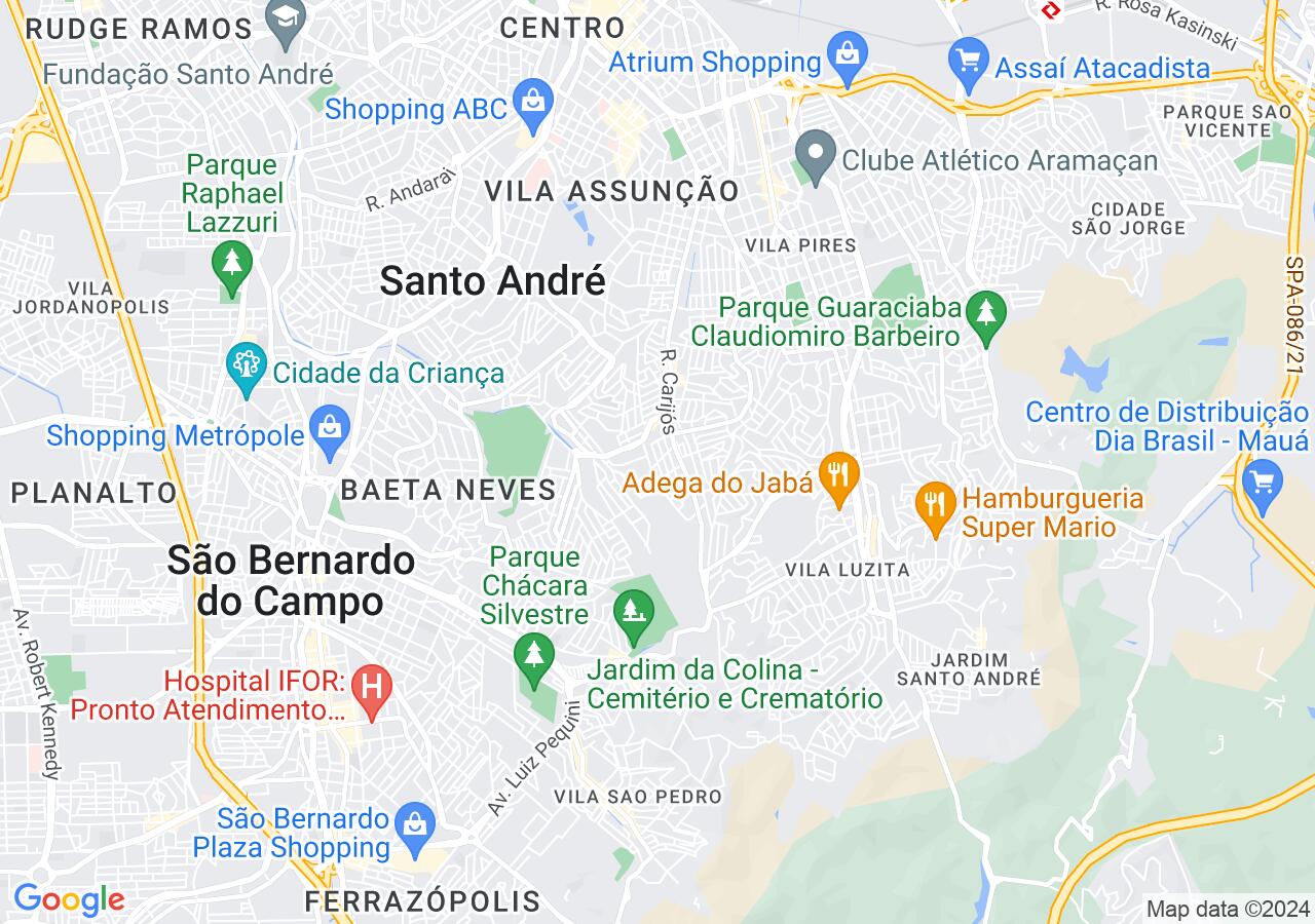 Mapa centralizado no bairro Jardim Alvorada