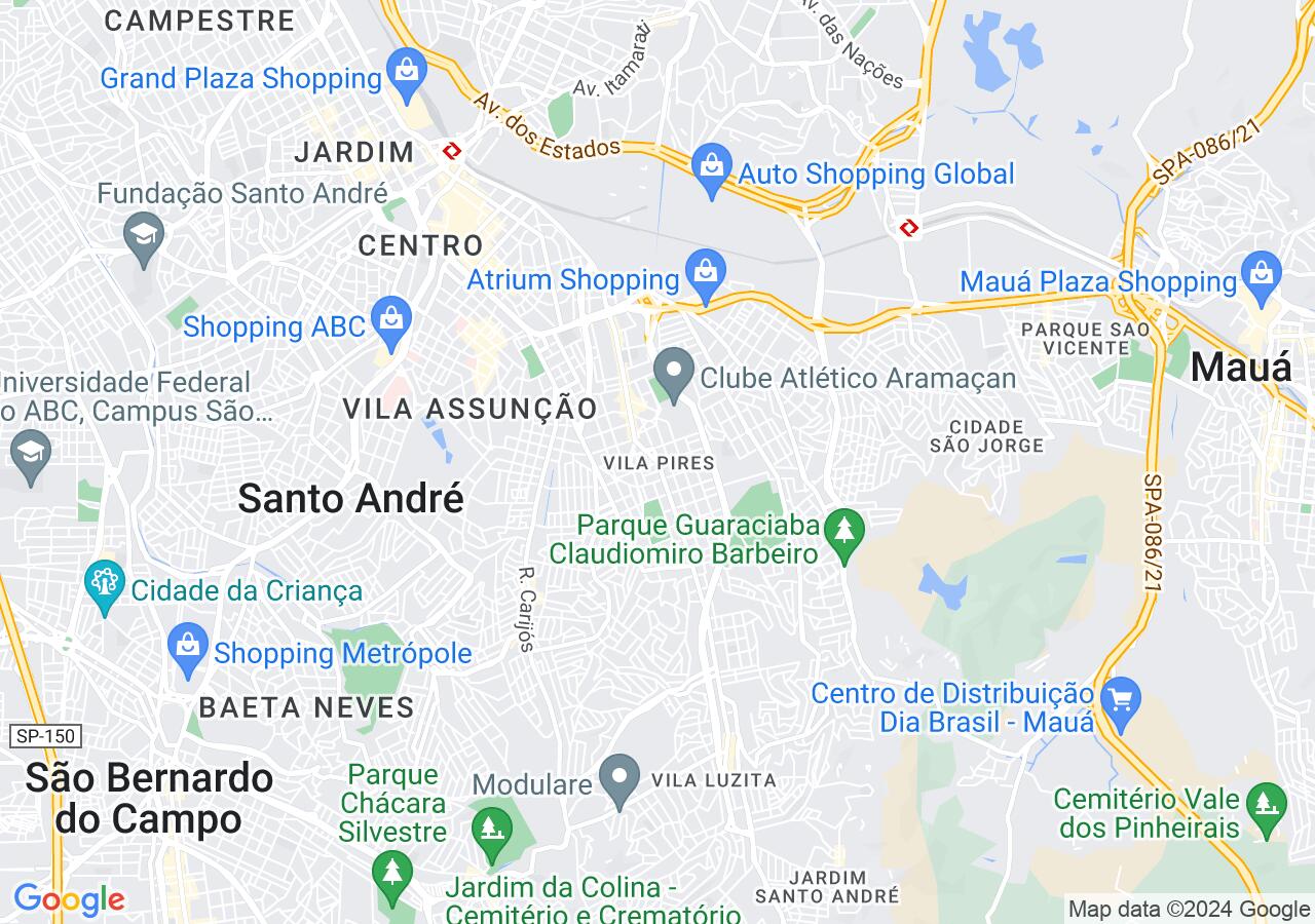 Mapa centralizado no bairro Vila Pires