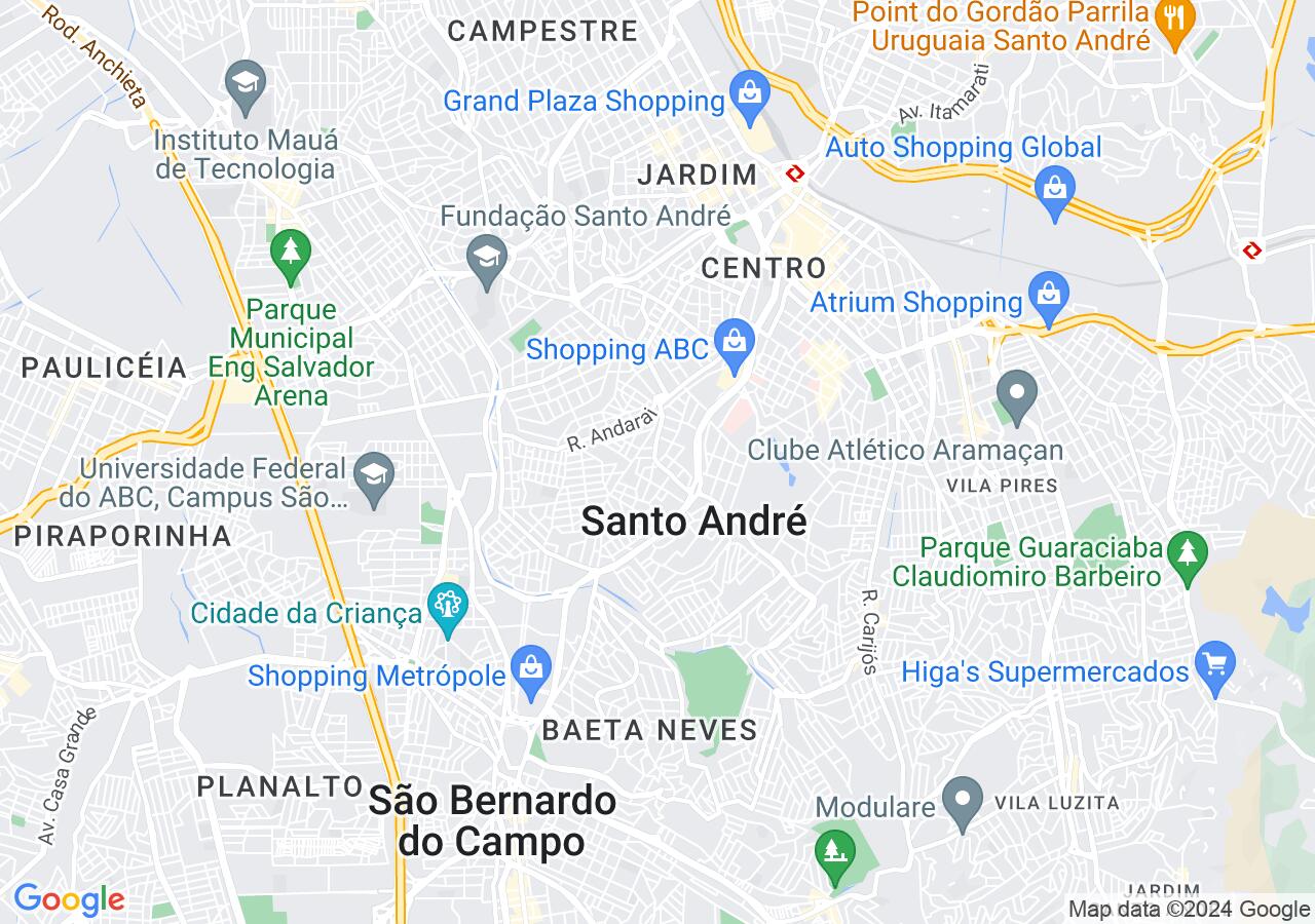Mapa centralizado no bairro Vila Gilda