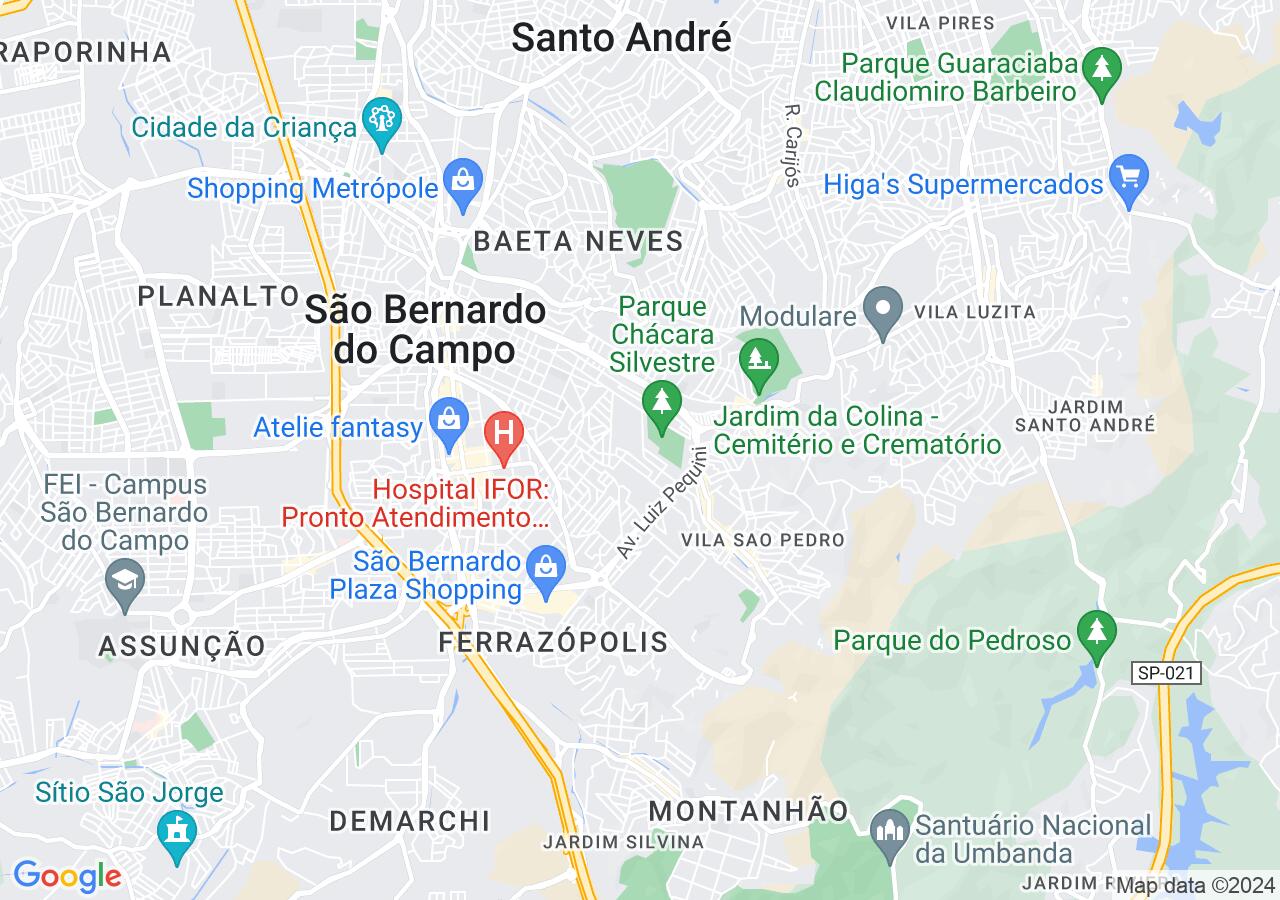Mapa centralizado no bairro Jardim Palermo