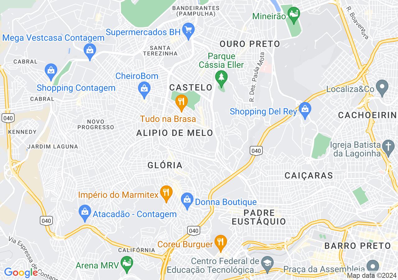 Mapa centralizado no bairro Manacás