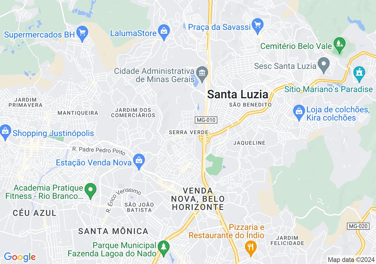 Mapa centralizado no bairro Serra Verde