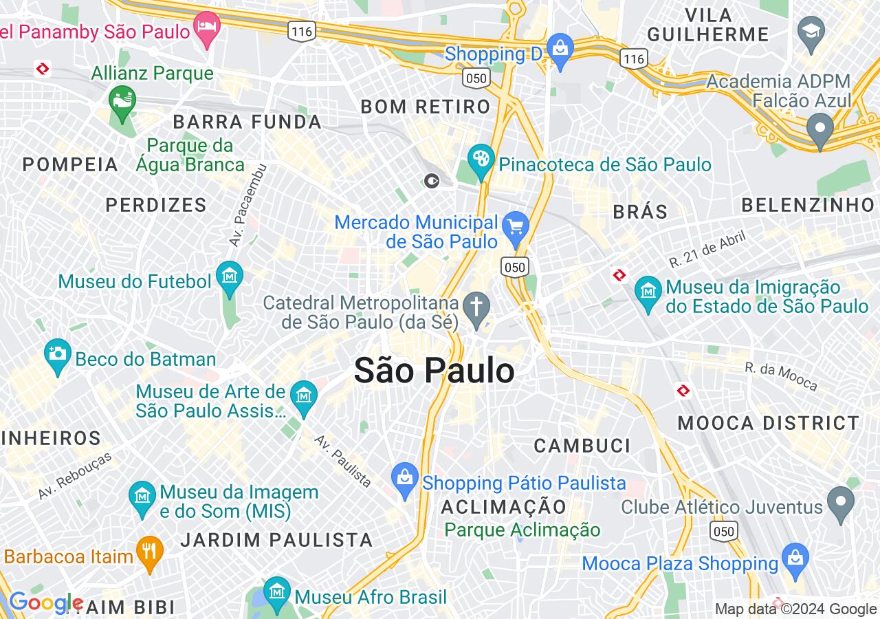 Mapa centralizado no bairro Vila Paranaguá