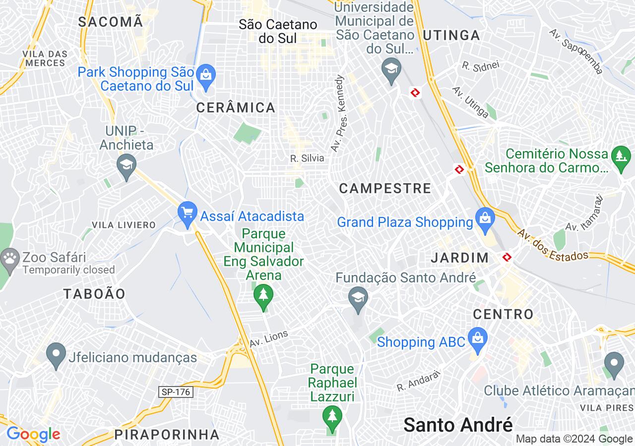 Mapa centralizado no bairro Vila Palmares