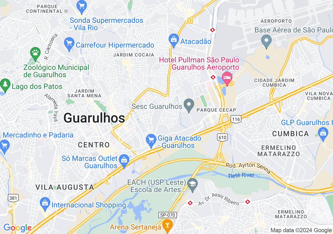 Mapa centralizado no bairro Fátima