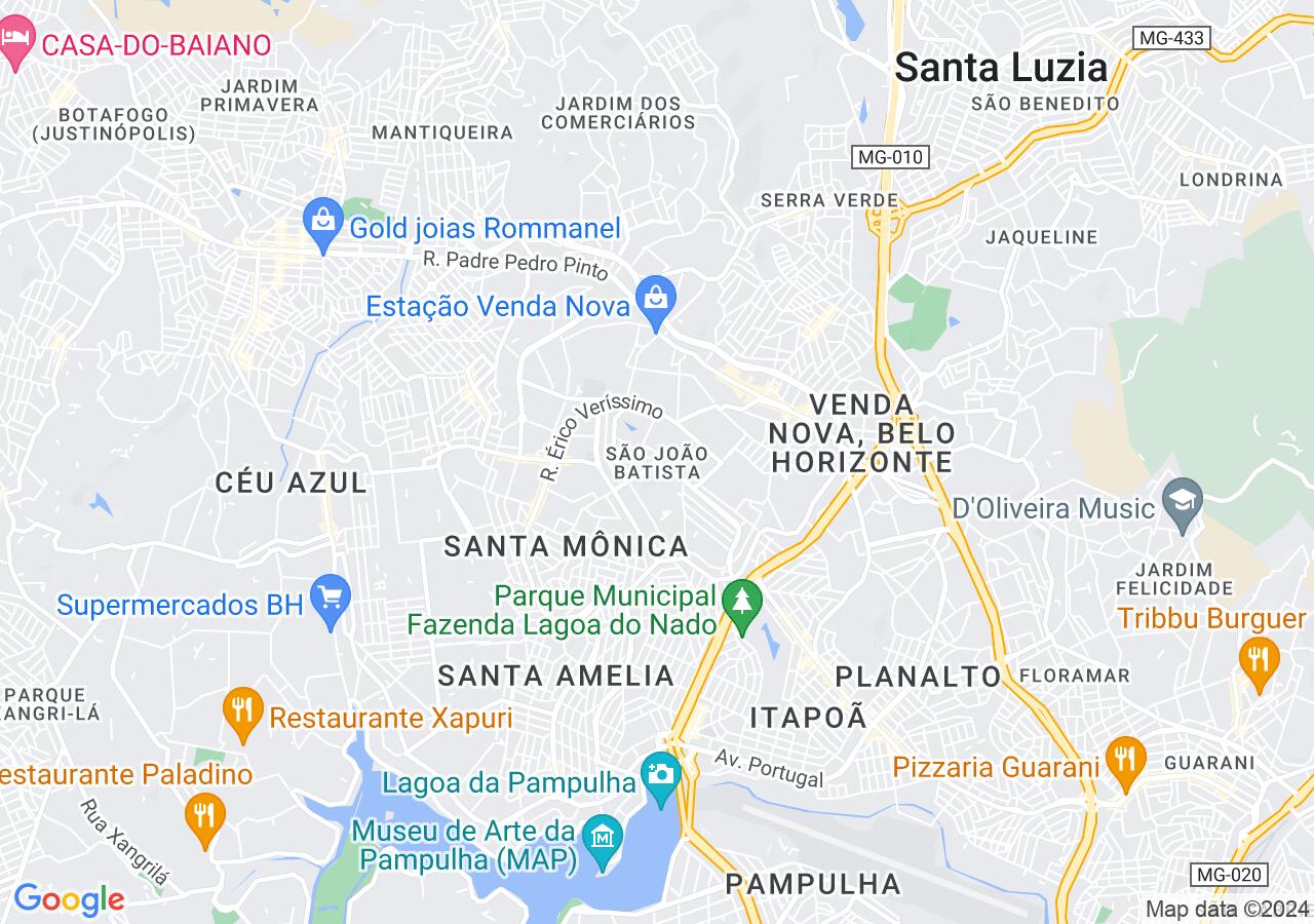 Mapa centralizado no bairro São João Batista