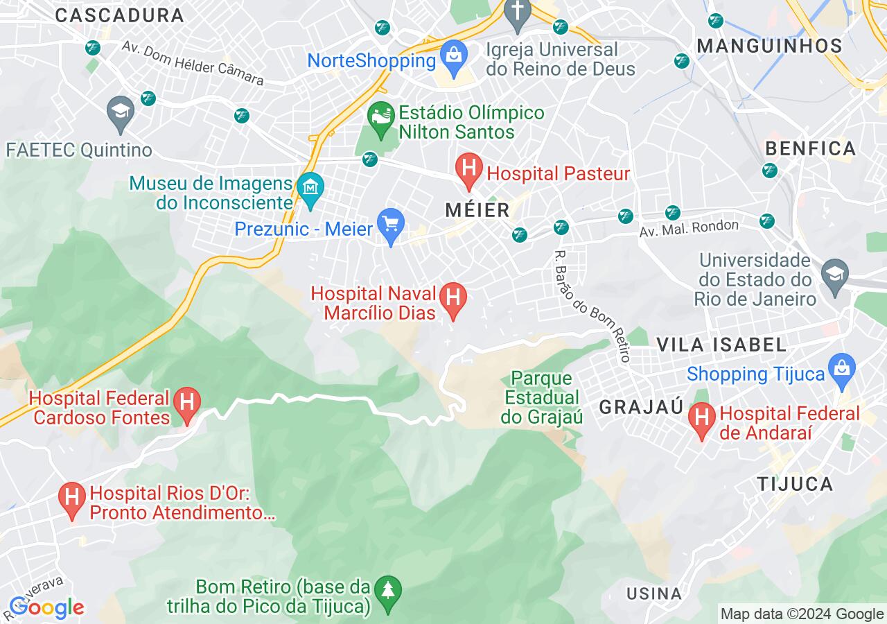 Mapa centralizado no bairro Lins de Vasconcelos