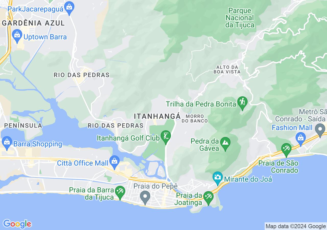 Mapa centralizado no bairro Itanhangá