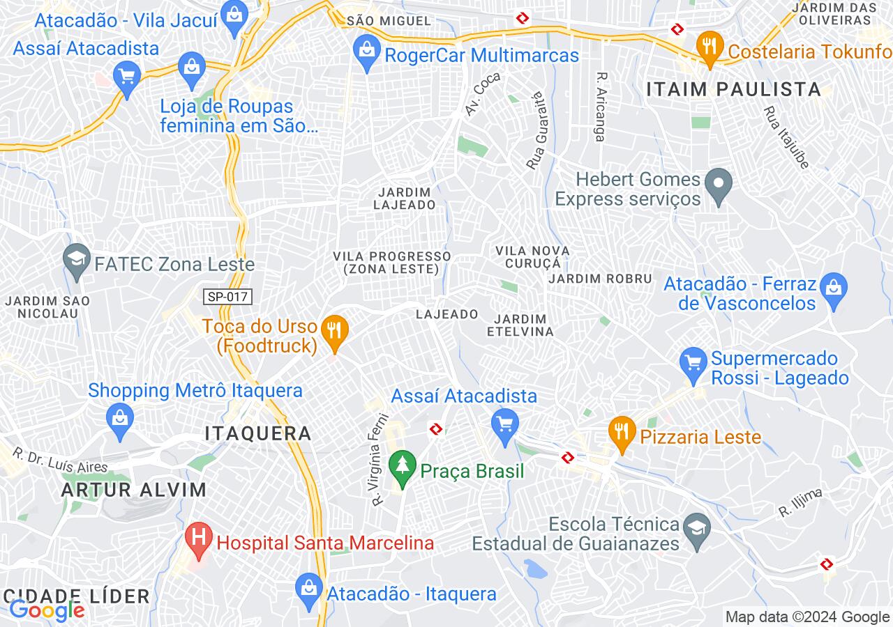 Mapa centralizado no bairro Lajeado