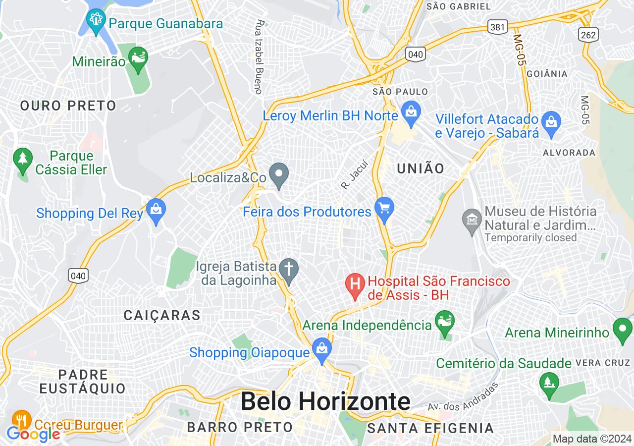 Mapa centralizado no bairro Renascença