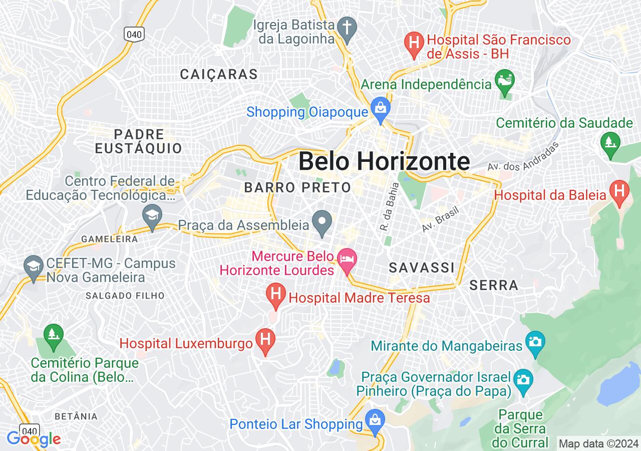 Mapa centralizado no bairro Santo Agostinho