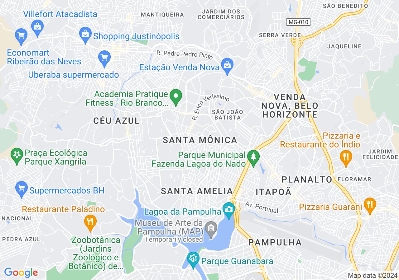 Mapa centralizado no bairro Santa Mônica