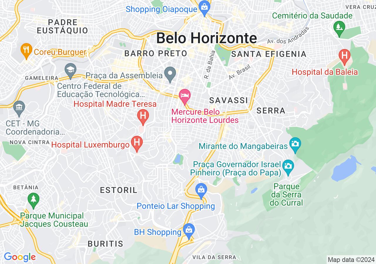 Mapa centralizado no bairro Santo Antônio