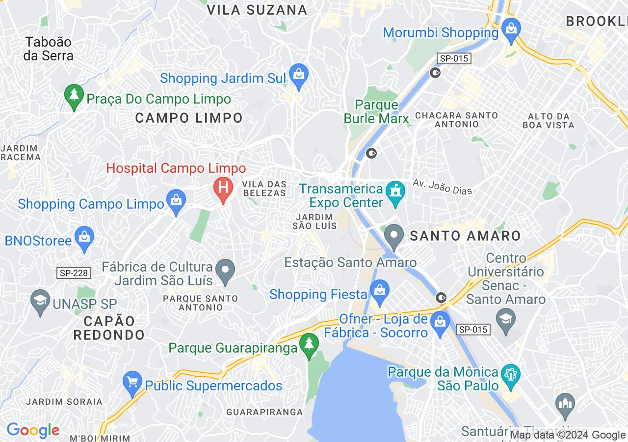 Mapa centralizado no bairro Jardim São Luís