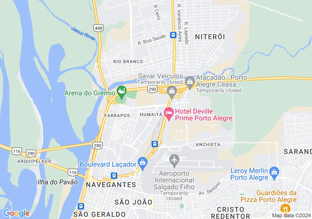 Mapa centralizado no bairro Humaitá