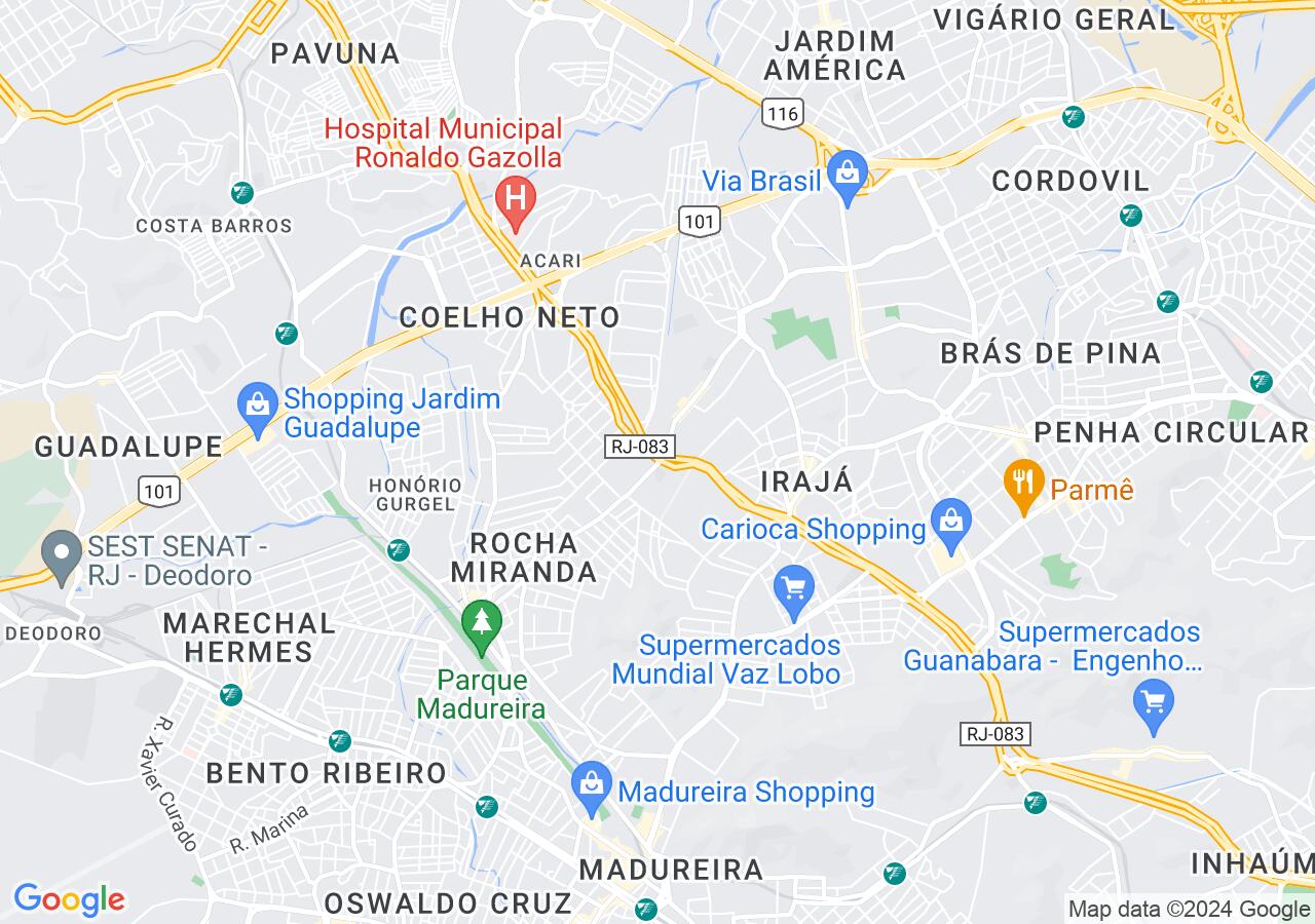 Mapa centralizado no bairro Colégio