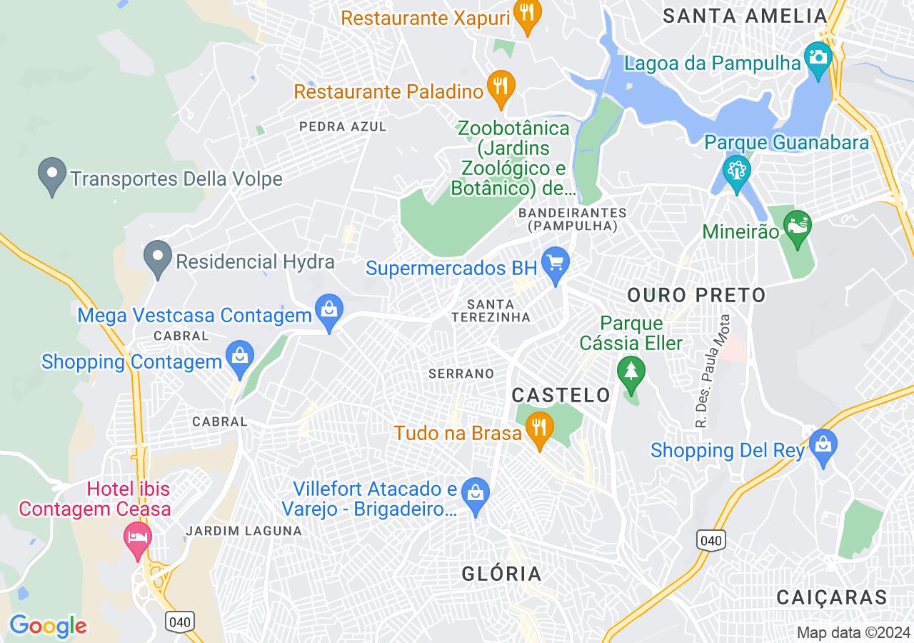 Mapa centralizado no bairro Santa Terezinha