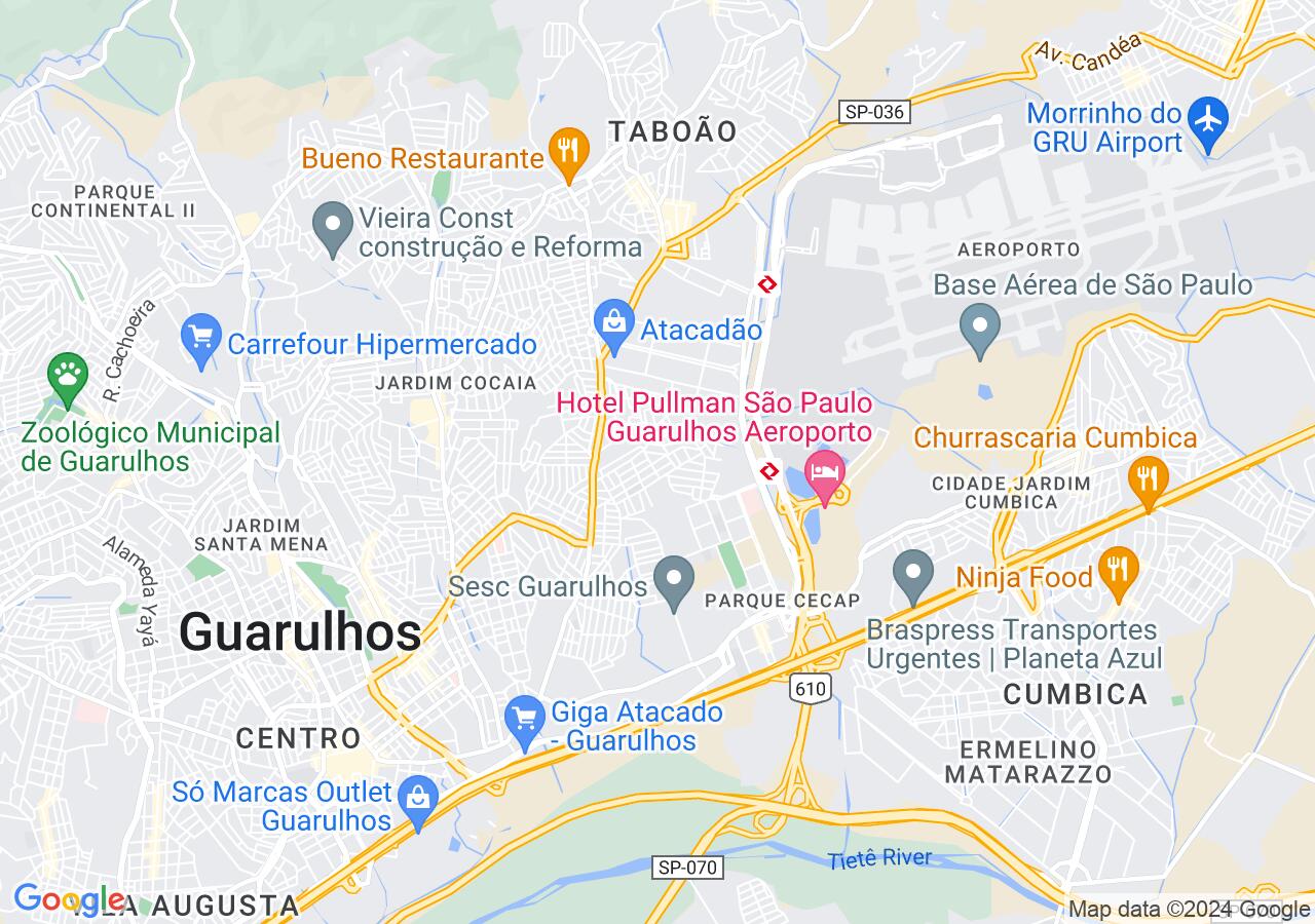 Mapa centralizado no bairro Vila Barros