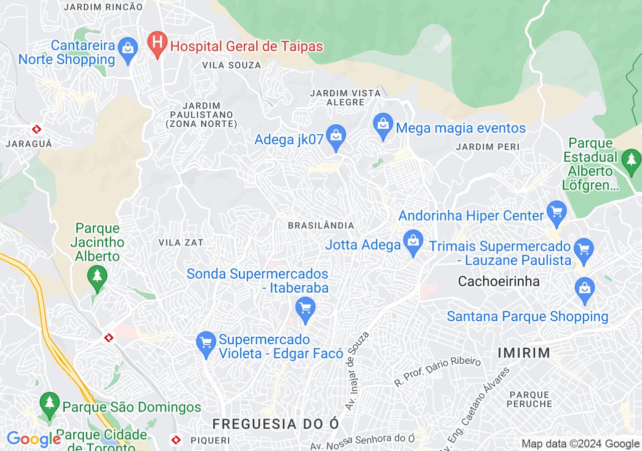 Mapa centralizado no bairro Brasilândia