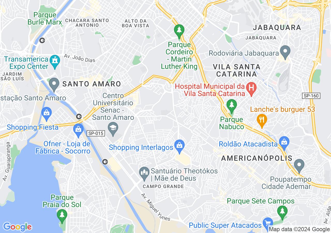 Mapa centralizado no bairro Jardim Anhangüera