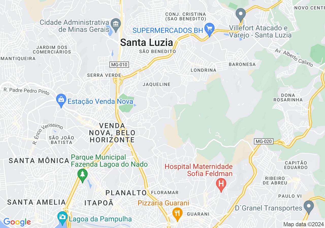 Mapa centralizado no bairro Etelvina Carneiro