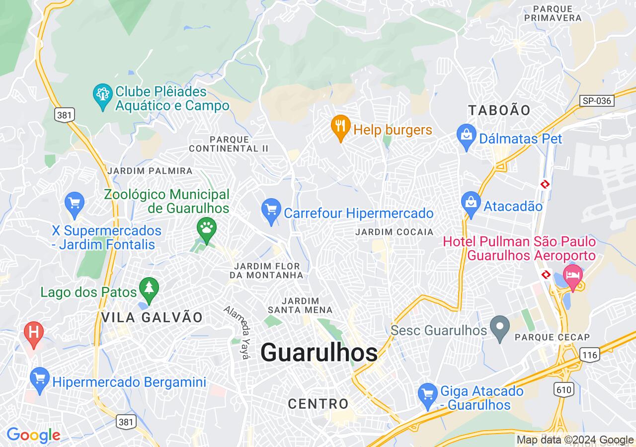 Mapa centralizado no bairro Vila Rio