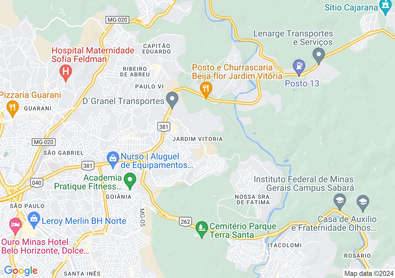 Mapa centralizado no bairro Jardim Vitória