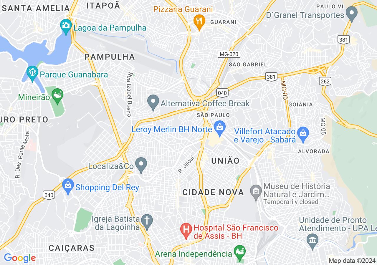 Mapa centralizado no bairro Palmares