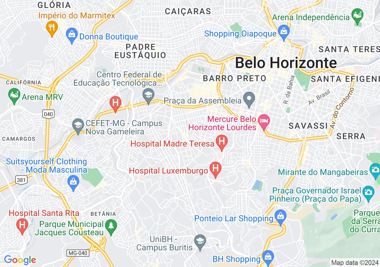 Mapa centralizado no bairro Grajaú