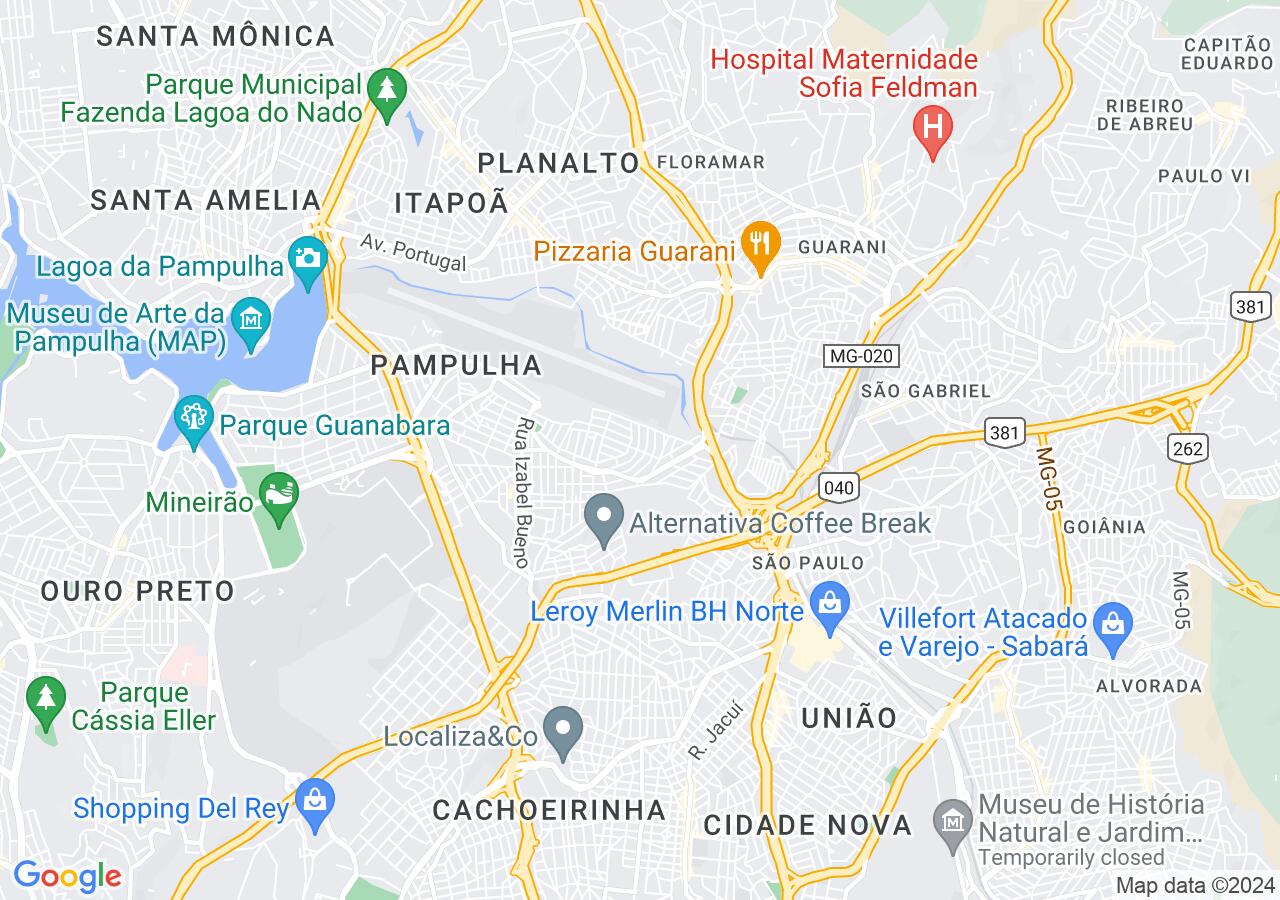 Mapa centralizado no bairro Dona Clara