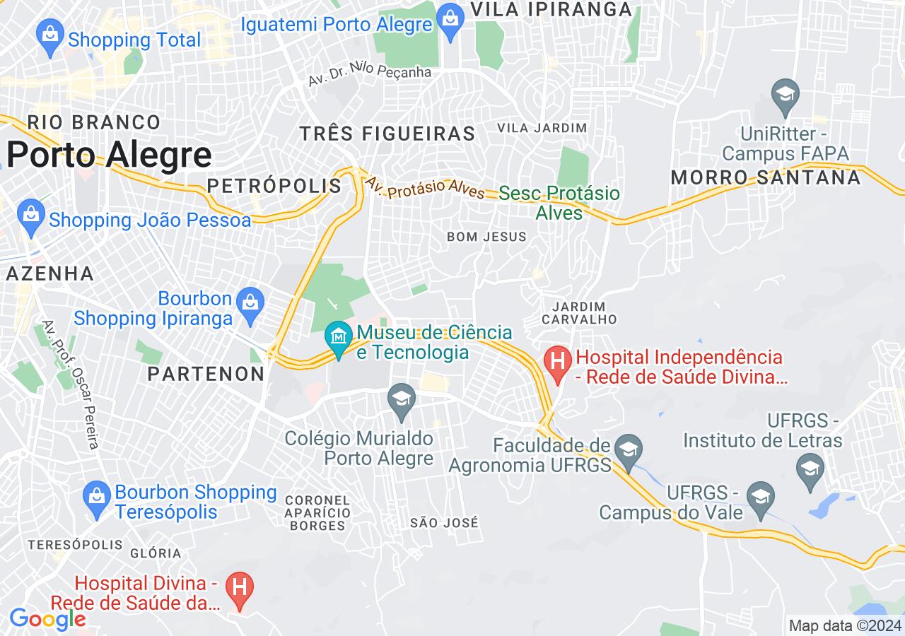 Mapa centralizado no bairro Jardim do Salso