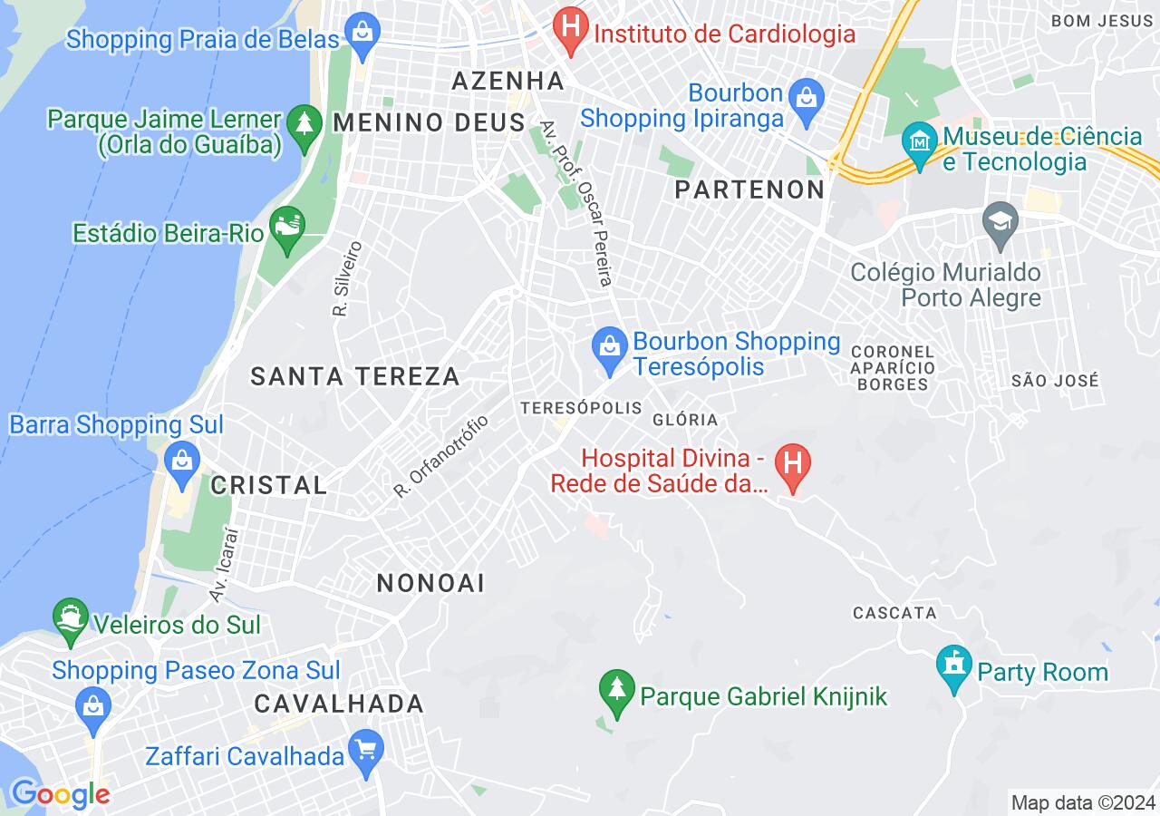 Mapa centralizado no bairro Teresópolis