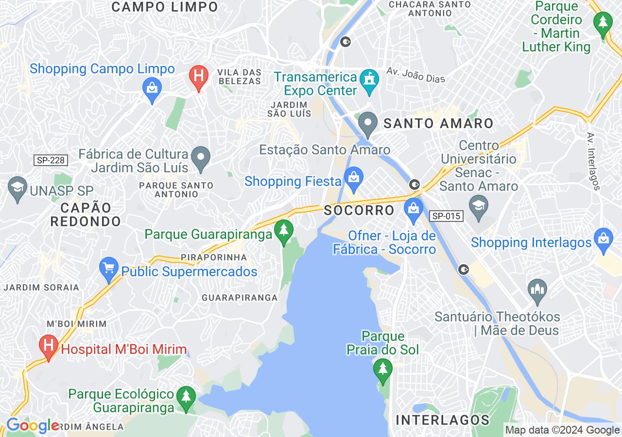 Mapa centralizado no bairro Parque Alves de Lima