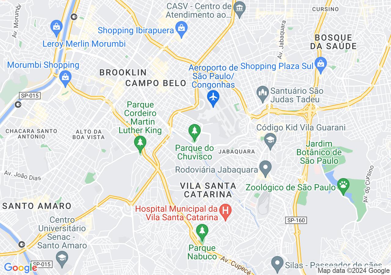 Mapa centralizado no bairro Jardim Aeroporto