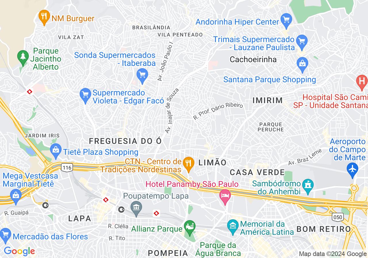 Mapa centralizado no bairro Vila Siqueira (Zona Norte)