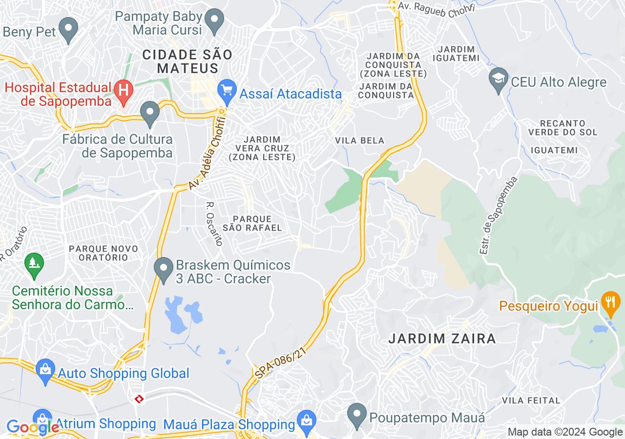 Mapa centralizado no bairro São Rafael