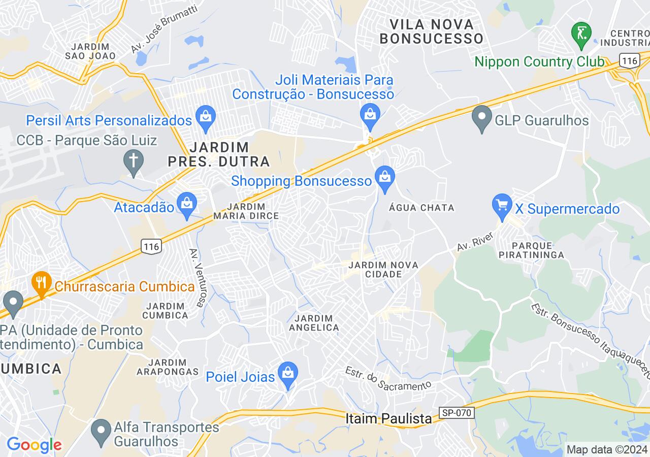 Mapa centralizado no bairro Jardim Silvestre