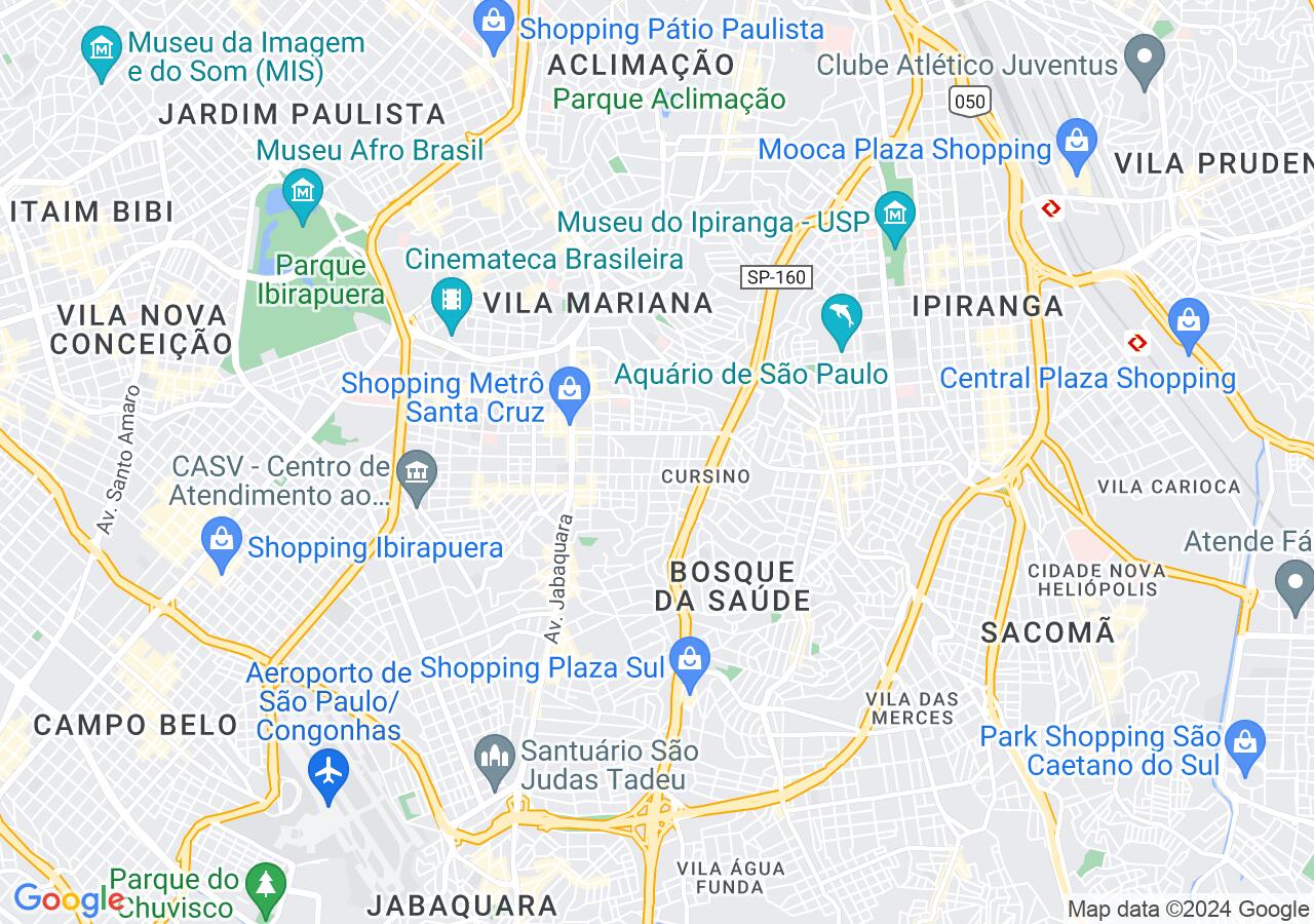 Mapa centralizado no bairro Bosque Saúde