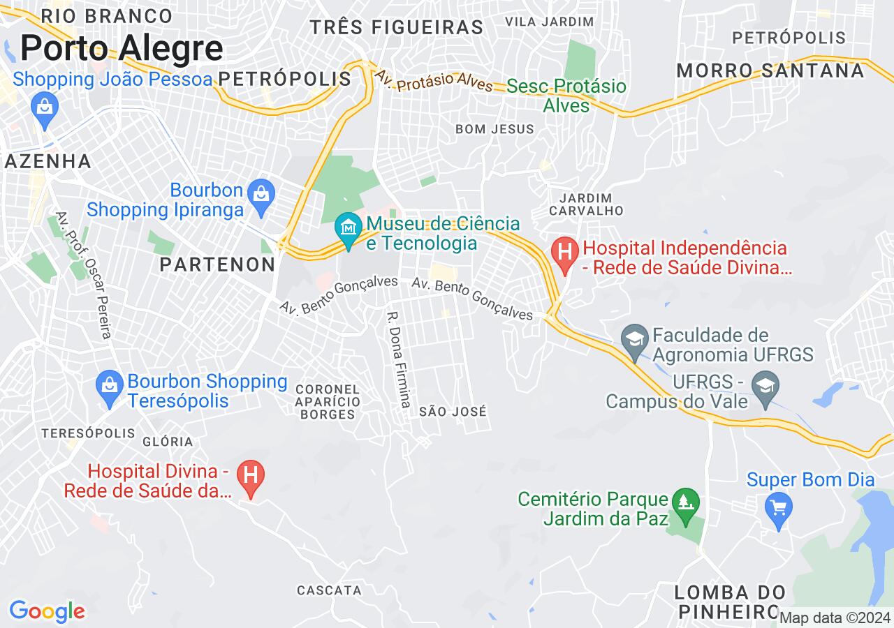 Mapa centralizado no bairro Vila São José