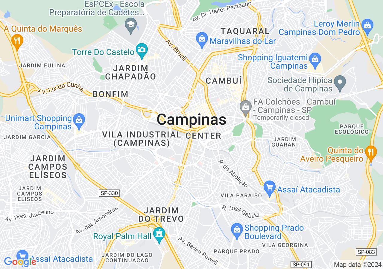 Mapa centralizado no bairro Jardim Margarida