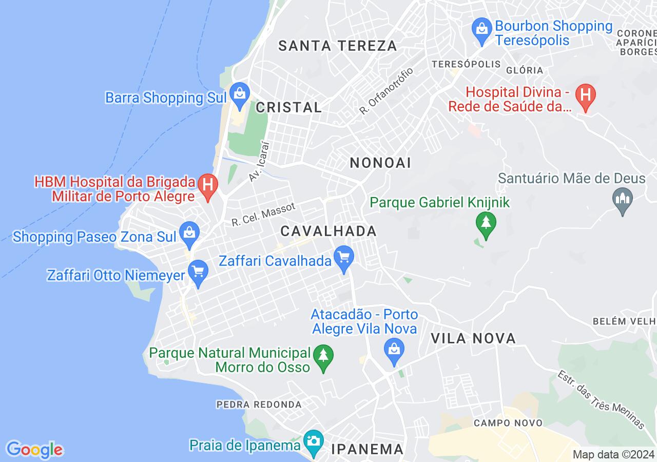 Mapa centralizado no bairro Cavalhada