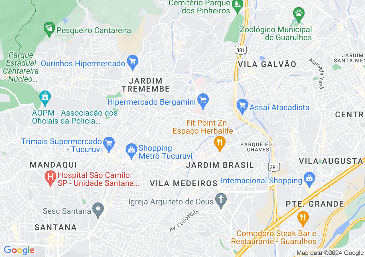 Mapa centralizado no bairro Vila Constanca