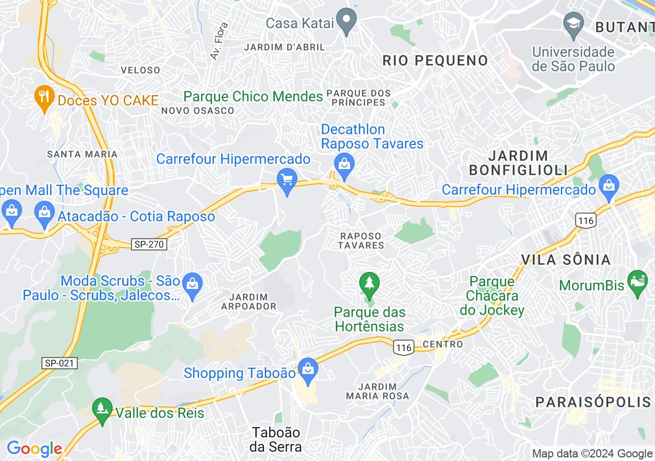 Mapa centralizado no bairro Jardim Rosa Maria